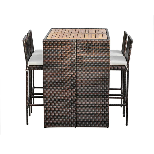 Teamson Home 5 Pcs Rattan Garden Furniture Set